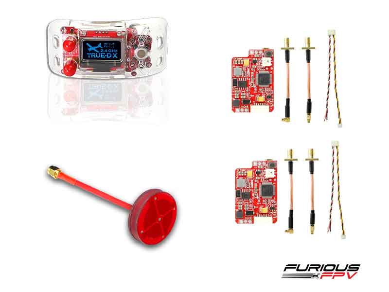 FuriousFPV -Trued-X RX for 2.4GHz �ե륳��� Full Combo for 2.4GHZ (1 truedX, 2 Antennas, 2 Vtx)��FPV-COMBO-FULL24
