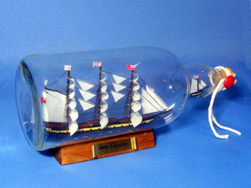 HMS ޥɥޥץ饤ܥȥ륷åסʴʡ28cmMaster And Commander HMS Surprise Model Ship in a Glass Bottle 11"