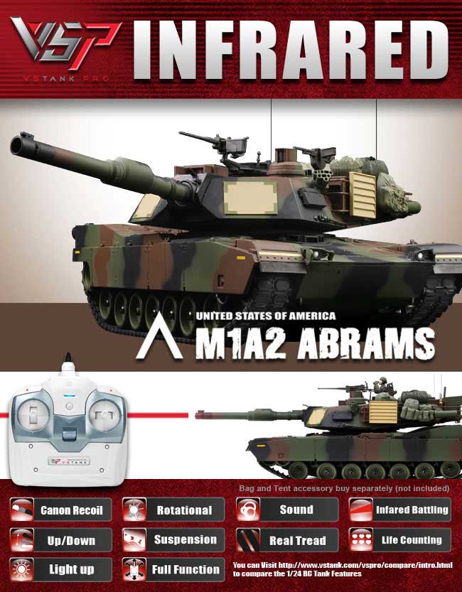 VSTANKPRO 2.4GHz M1A2 エイブラムス (NATO迷彩塗装・IRバトル