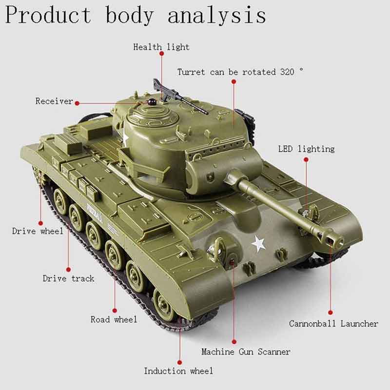 NEW HengLong 1/30 M26�ѡ�������� �ֳ���BBȯ�����+������ɡ��ʥ��꡼�֥ɥ�����������७�㥿�ԥ顦BB���͡�Heng Long 2.4GHz 1/30 Scale Remote Control Tank with Sound Light3841-02