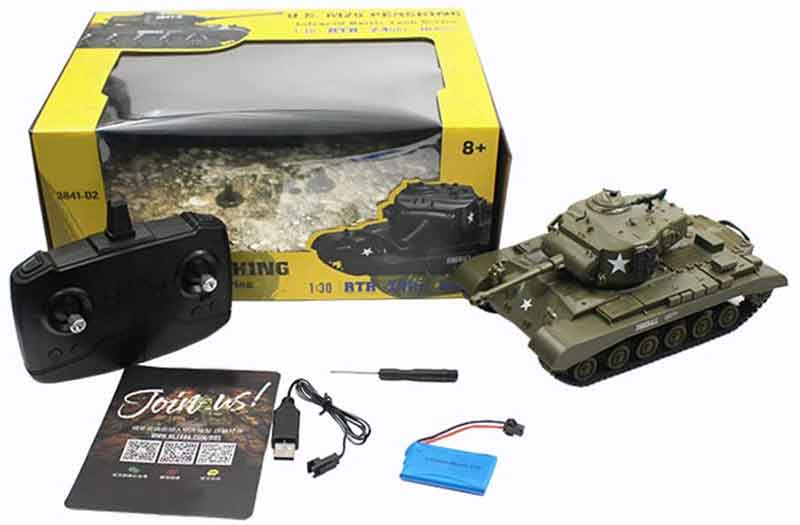 NEW HengLong 1/30 M26�ѡ�������� �ֳ���BBȯ�����+������ɡ��ʥ��꡼�֥ɥ�����������७�㥿�ԥ顦BB���͡�Heng Long 2.4GHz 1/30 Scale Remote Control Tank with Sound Light3841-02