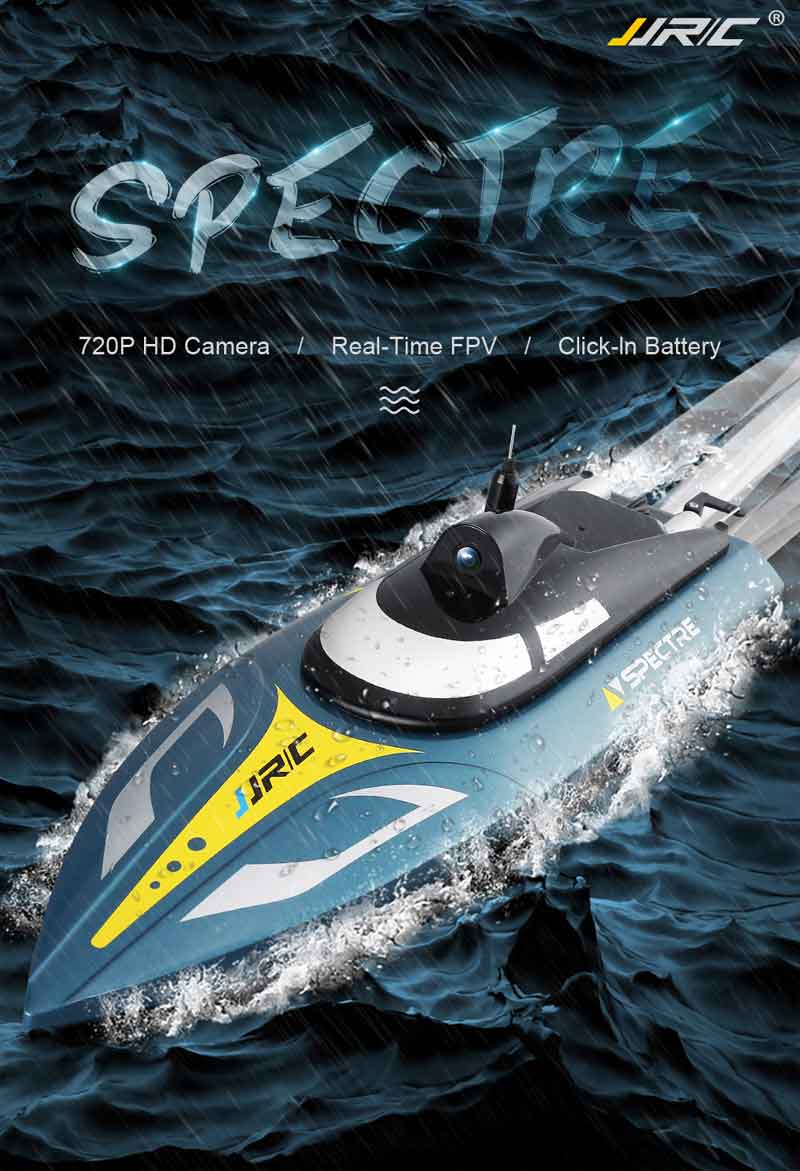 JJRC��S4���ڥ����� ������դ�V�ϥ�졼���󥰡�RTR��JJRC S4 RC Boat Spectre 2.4G 720P WIFI FPV Camera 25km/h Capsizing Recovery High Speed RC Racing Boat)