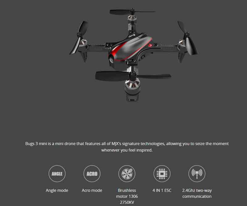 MJX/���ॸ�������å��� B3mini Bugs 3mini 2.4G �졼���󥰥ɥ����� �֥饷�쥹�⡼�����������C5810/D43 32CH FPV��˥�����������°��ǥ�