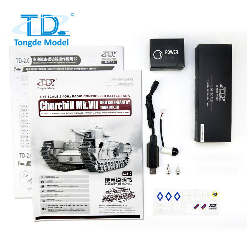 Tongde Model 1/16 㡼 Churchill Mk.VII   2.4GHzʥץܥåץ㥿ԥ顦ץۥ롦BBꥳ롦ɡȯ͡C2310