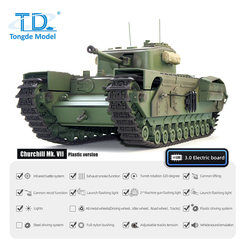 Tongde Model 1/16 㡼 Churchill Mk.VII   2.4GHzʥץܥåץ㥿ԥ顦ץۥ롦BBꥳ롦ɡȯ͡C2310