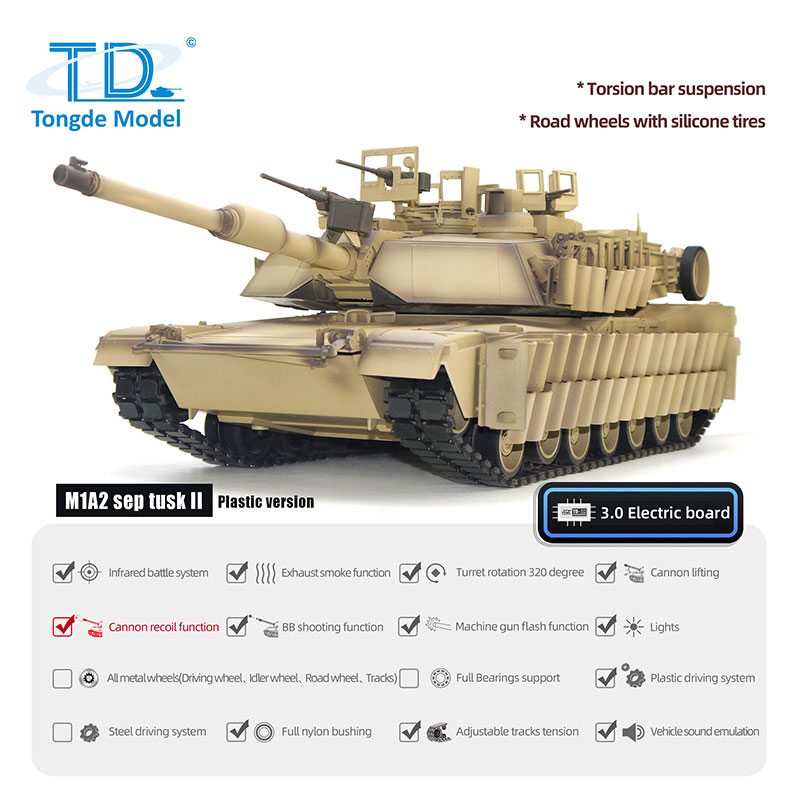 Tongde Model 1/16  M1A2 ֥ॹ SEP TUSK II   2.4GHzʥץܥåץ㥿ԥ顦ץۥ롦BBꥳ롦ɡȯ͡M1212