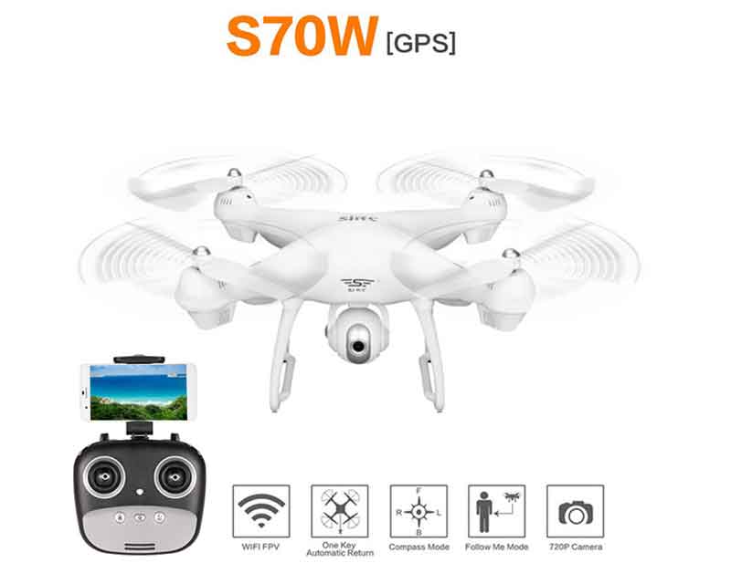 SJRC/�����������������륷���� S70W 2.4G �ɥ�����  6�����㥤��  1080P����� Wifi FPV ���֥�GPS ���ٰݻ� RC�����ɥ��ץ���