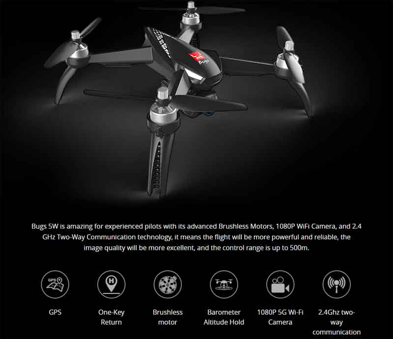 MJX/ॸå B5W Bugs 5W 2.4G ɥ  6㥤  1080P Wifi FPV GPS ٰݻ RCɥץ