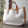 【CI-VA】チーバ キャンバス×レザー トートバッグ 2259GROSSO Color white×natural