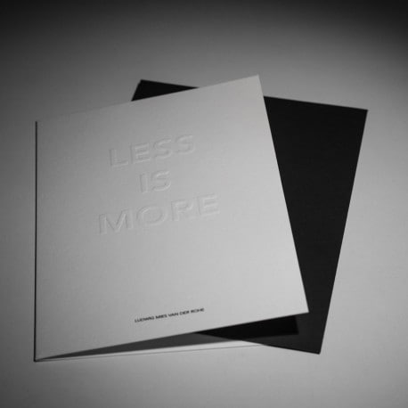 LESS IS MORE CARD