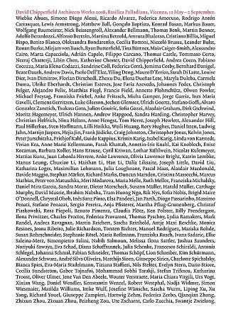 D・チッパーフィールド　バシリカ・パラディアナでの展覧会カタログ