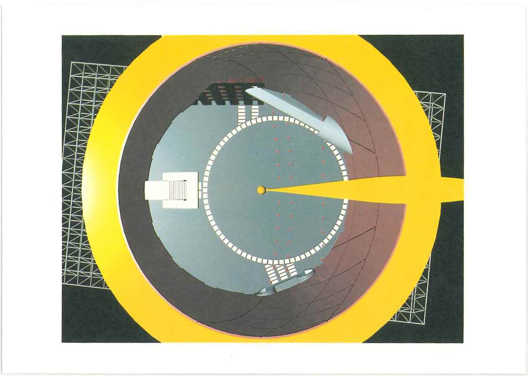 ポストカード-ARATA ISOZAKI 1960/1990 ARCHITECTURE チーム・ディズニー・ビルディング（日時計）