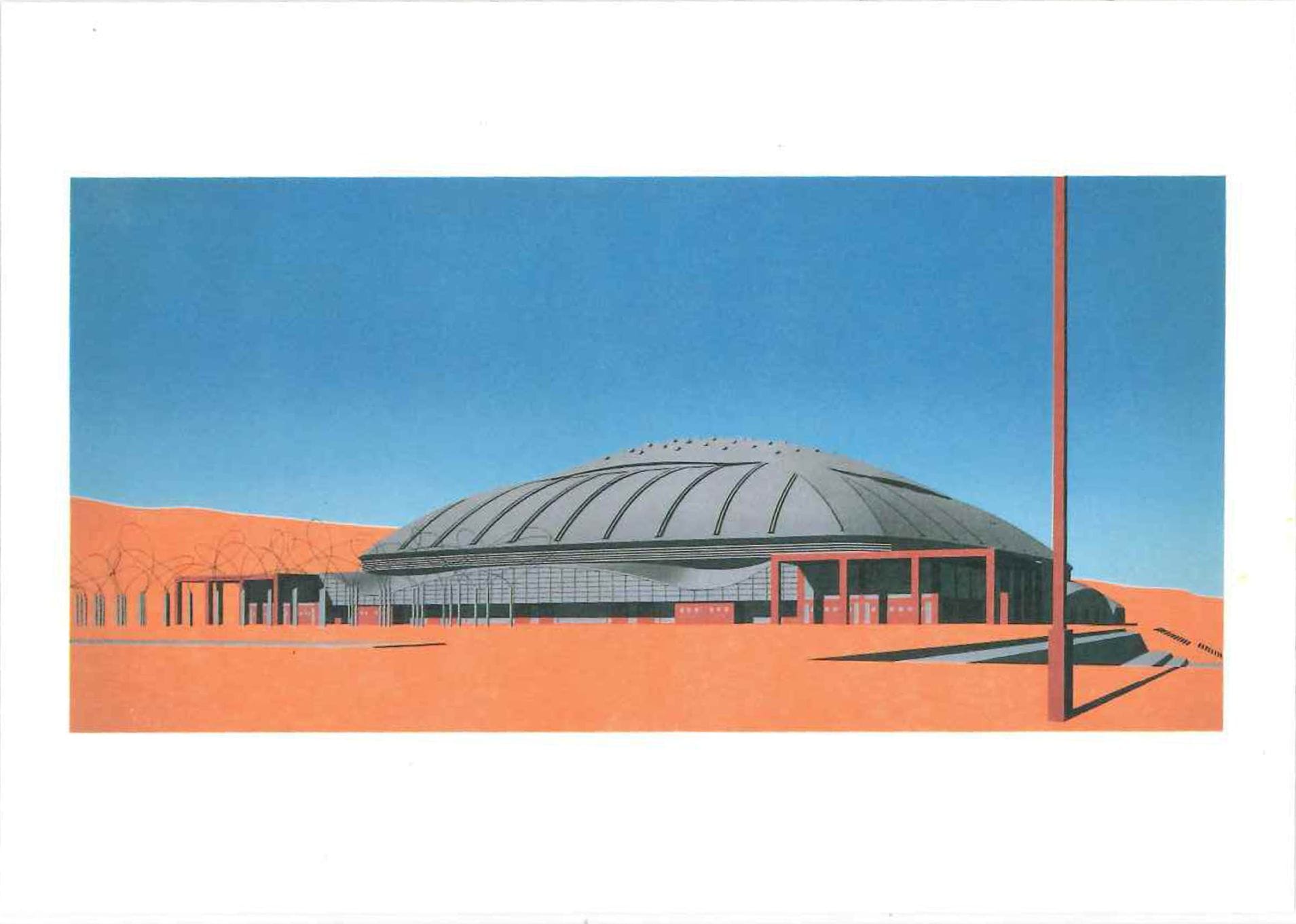 ポストカード-ARATA ISOZAKI 1960/1990 ARCHITECTURE バルセロナ・パラサンジョルディ・スポーツパレス（パース）