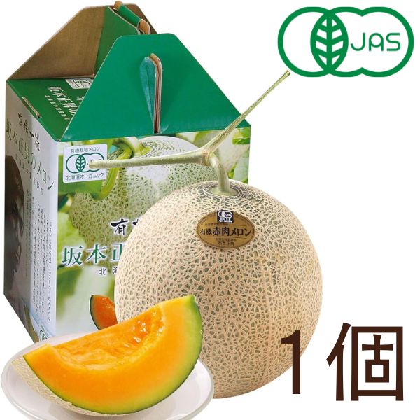 北海道 有機JAS 坂本メロン 1個 (送料無料対象外)