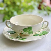 Minton Victoria Strawberry Cream Soup Cup & Saucer