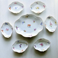 Meissen Scattered Flower     Relish Dish Set (7-piece)