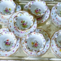 Dresden Flower Ramekin Dish & Saucer (Set of 7)