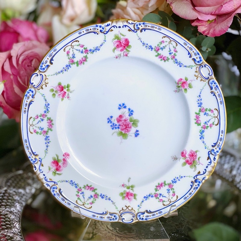 ミントン ローズとガーランド アンティーク プレート MINTON ミントン