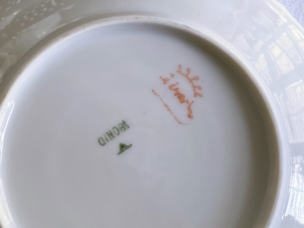 ������ɡ����Υꡡ�ե����ĥ����鯤Ⱦ��֤Υ������ɡ��ƥ������å�    Old Ginori Rose & Flowers Garland Tea Set