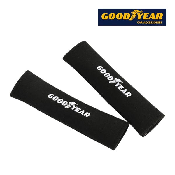 GOODYEAR シートベルトカバー シートベルトパッド 2本セット GOODYEARロゴ入
