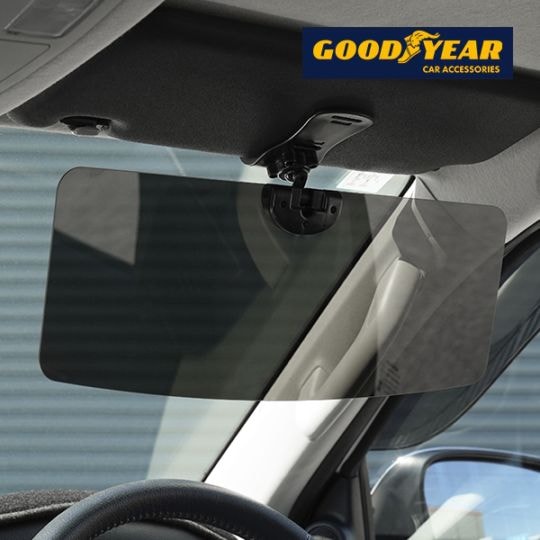 GOODYEAR サンバイザースクリーン(クリップ式 偏光 390mm×150mm) 日除け 紫外線カット UVカット サングラス不要