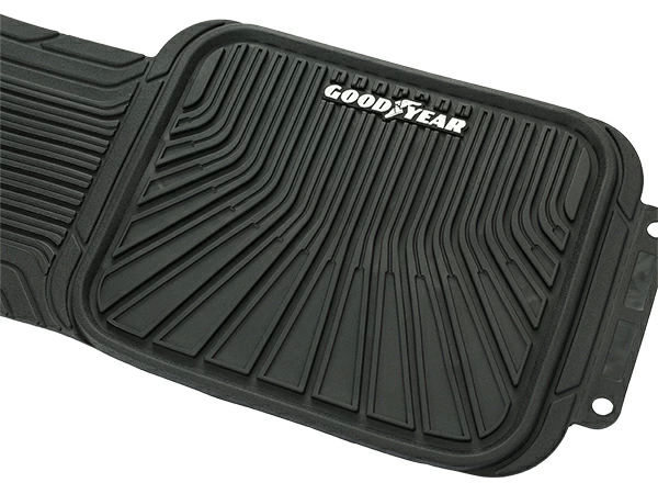 GOODYEAR 汎用 ロゴ入 ラバーフロアマット オールウェザーマット 3枚セット