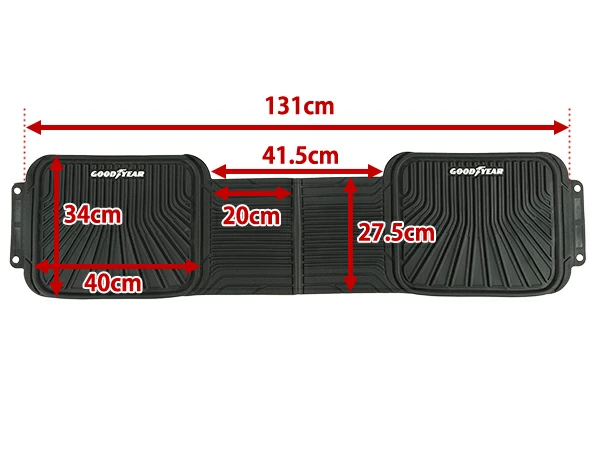 GOODYEAR 汎用 ロゴ入 ラバーフロアマット オールウェザーマット 3枚セット