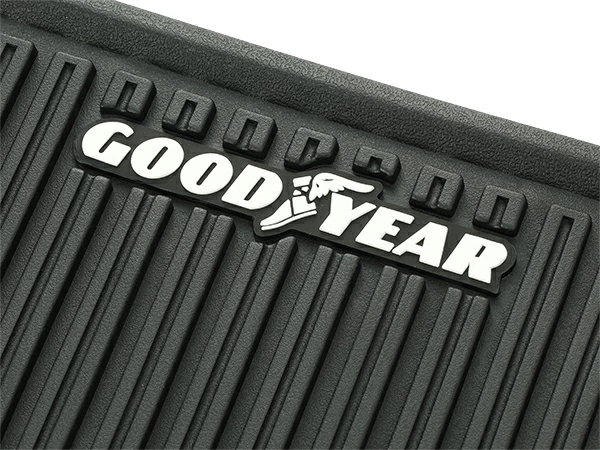 GOODYEAR 汎用 ロゴ入 ラバーフロアマット オールウェザーマット 3枚セット