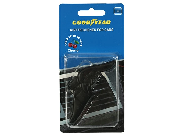 GOODYEAR エアコン吹き出し口クリップ式 芳香剤 エアフレッシュナー（ブラック/ウイングフット型/チェリー)