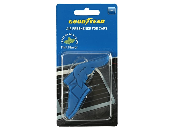 GOODYEAR エアコン吹き出し口クリップ式 芳香剤 エアフレッシュナー（ブルー/ウイングフット型/ミント)