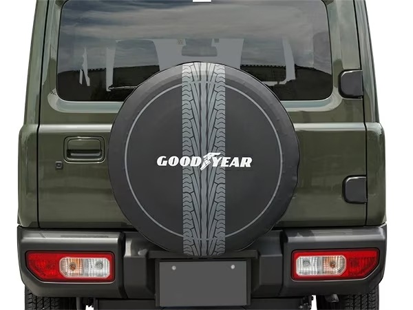 GOODYEAR ソフト スペアタイヤカバー 背面タイヤカバー タイヤパターン ブラック 195/80R15 スズキ ジムニーノマド JC74W ジムニー5ドア
