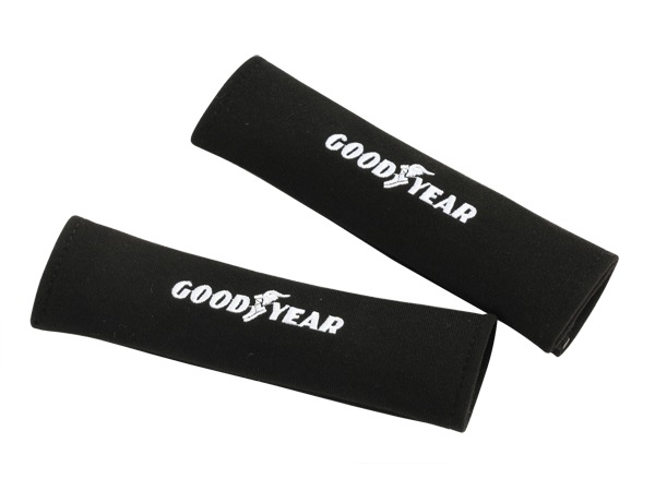 GOODYEAR シートベルトカバー シートベルトパッド 2本セット GOODYEARロゴ入