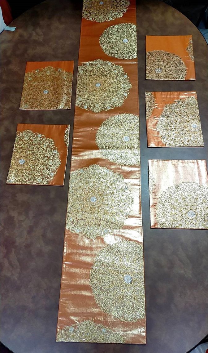 阿美～Abi～ブランド【着物リメイク】袋帯からのリメイク『テーブルマットセット（センターマット＆ランチョンマット）』着物リメイク