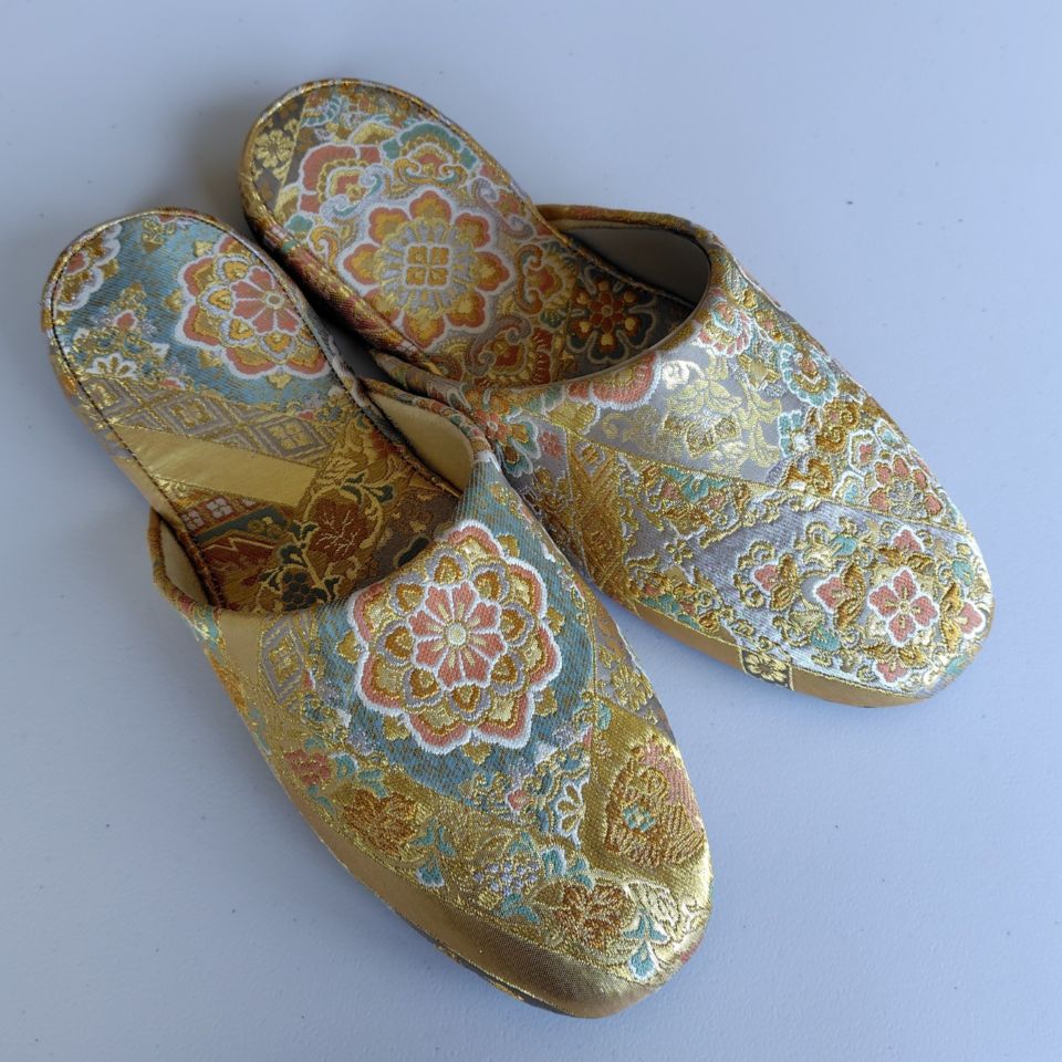 日本サイズ【30cm】着物リメイク和風スリッパ　高級感　日本製　大きめ　袋帯リメイク　スリッパ　履物　宿泊施設　ホテル　旅館　外国人お客様用　プレゼント