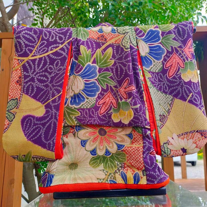 【ミニ着物①】一点物　希少古布　アンティーク　ミニ着物　希少古布　インテリア　オブジェ　置物　日本着物　古風　レトロ　着物リメイク