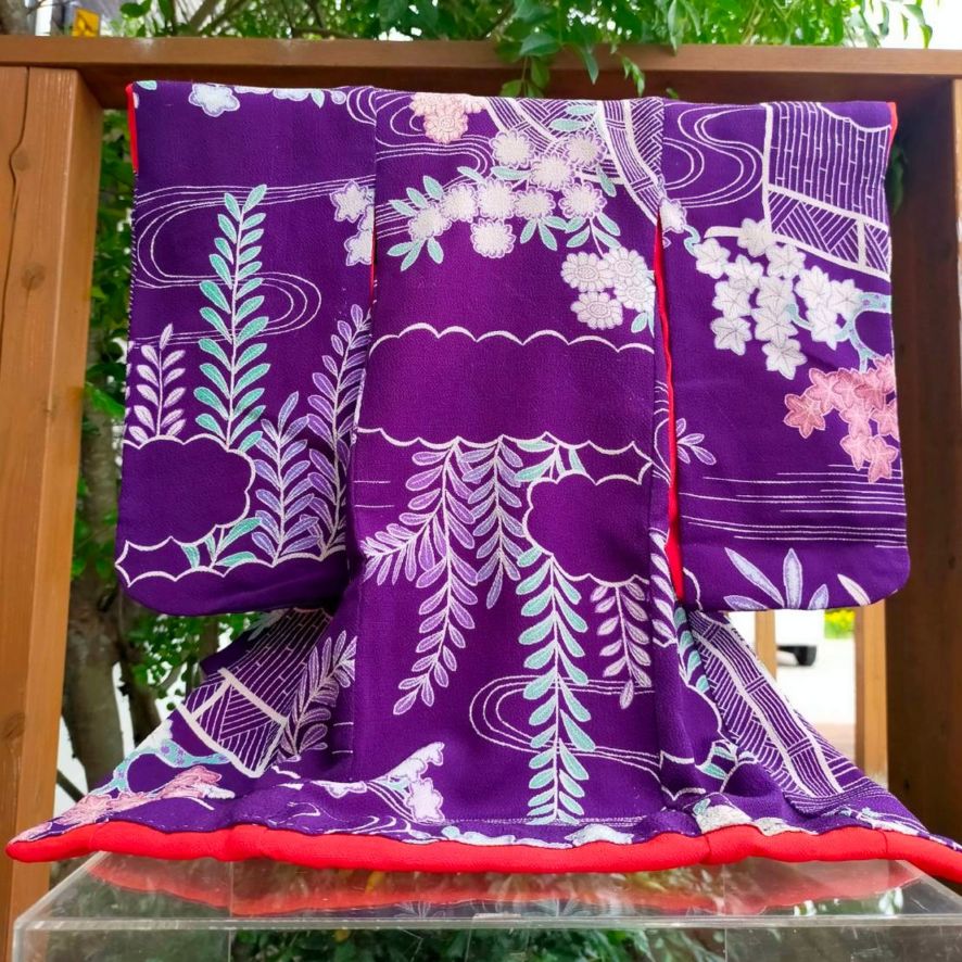 【ミニ着物②】一点物　希少古布　アンティーク　ミニ着物　希少古布　インテリア　オブジェ　置物　日本着物　古風　レトロ　着物リメイク