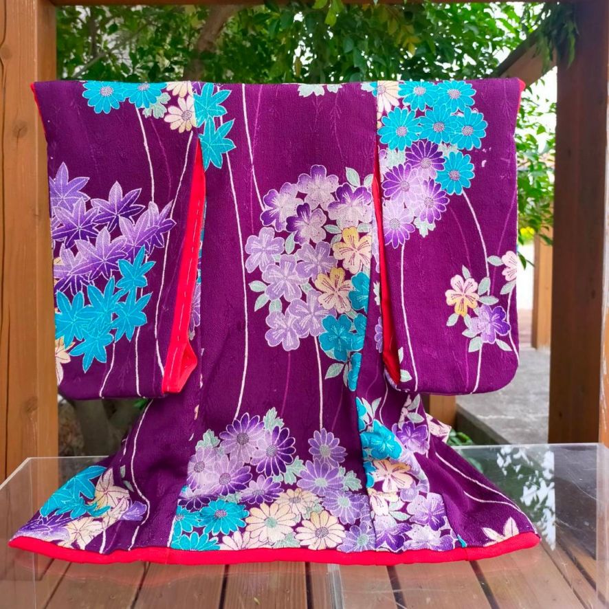 【ミニ着物⑤】一点物　希少古布　アンティーク　ミニ着物　希少古布　インテリア　オブジェ　置物　日本着物　古風　レトロ　着物リメイク