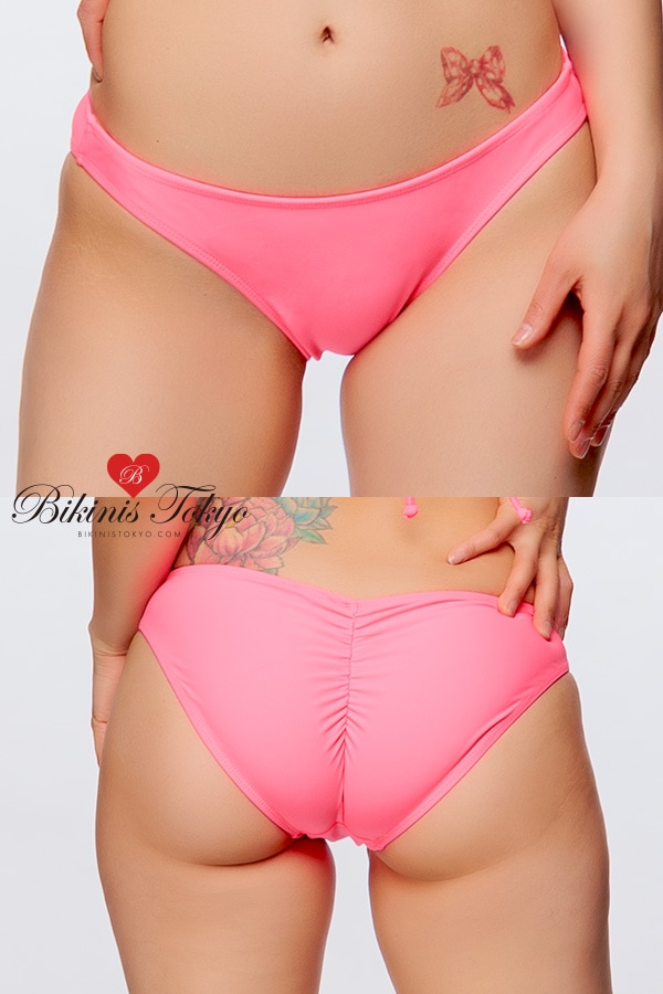 クランチ加工フルバックボトム・ウォーターメロンピンク