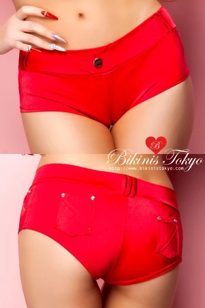 マイクロミニ ホットパンツ・レッド