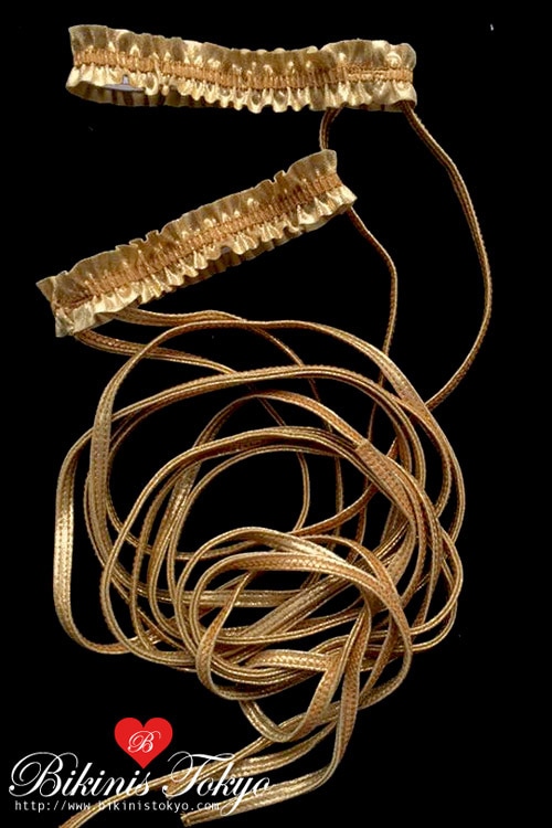 ガーター付き レッグロープ2本セット・ゴールドラメ