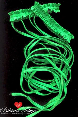 ガーター付き   レッグロープ2本セット・グリーン