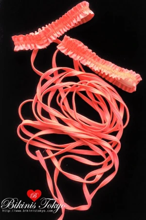 ガーター付き   レッグロープ2本セット・コーラル