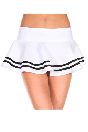 ダブルストライプwavyスカート・ホワイト