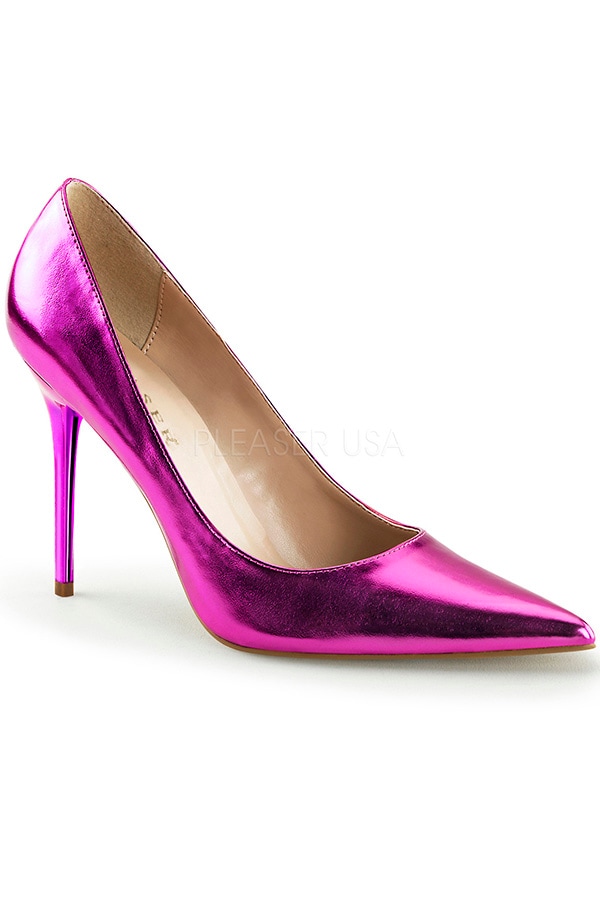 [ Pleaser プリーザー ] 4インチハイヒール サンダル ミュール/ピンクパープルメタリック CLAS20/OCMPU