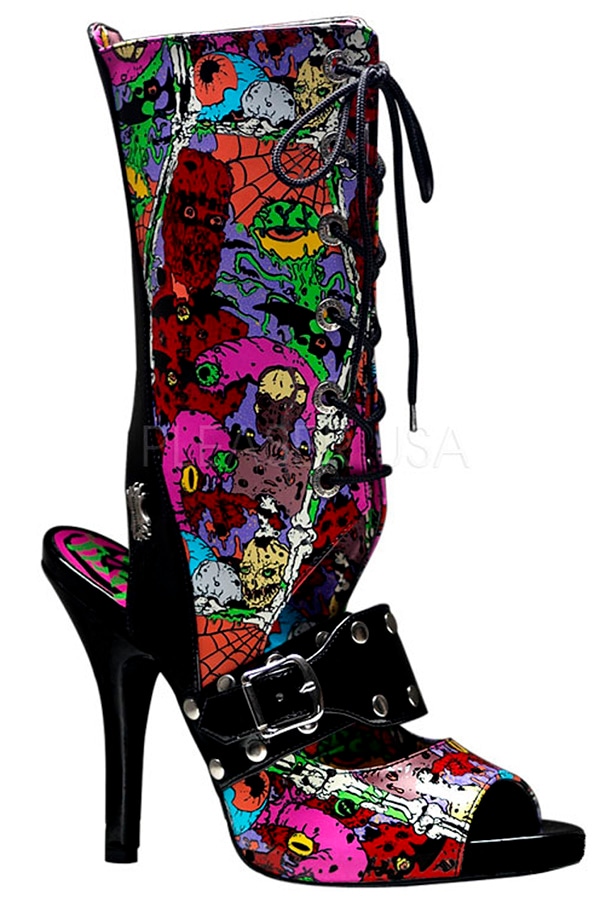 [ Pleaser プリーザー ] 4 .5インチハイヒール サンダル ミュール/オープントゥショートブーツ ZOM103/B