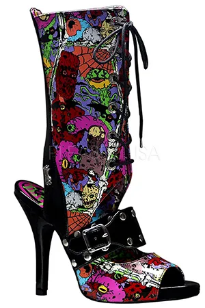 [ Pleaser プリーザー ] 4 .5インチハイヒール サンダル ミュール/オープントゥショートブーツ ZOM103/B