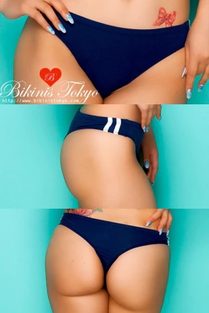 【ユニセックス】ベア天サイドラインTバックブルマ・ネイビー