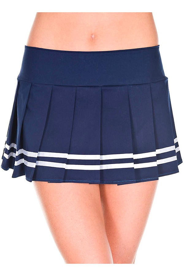 ダブルストライププリーツスカート・ネイビー