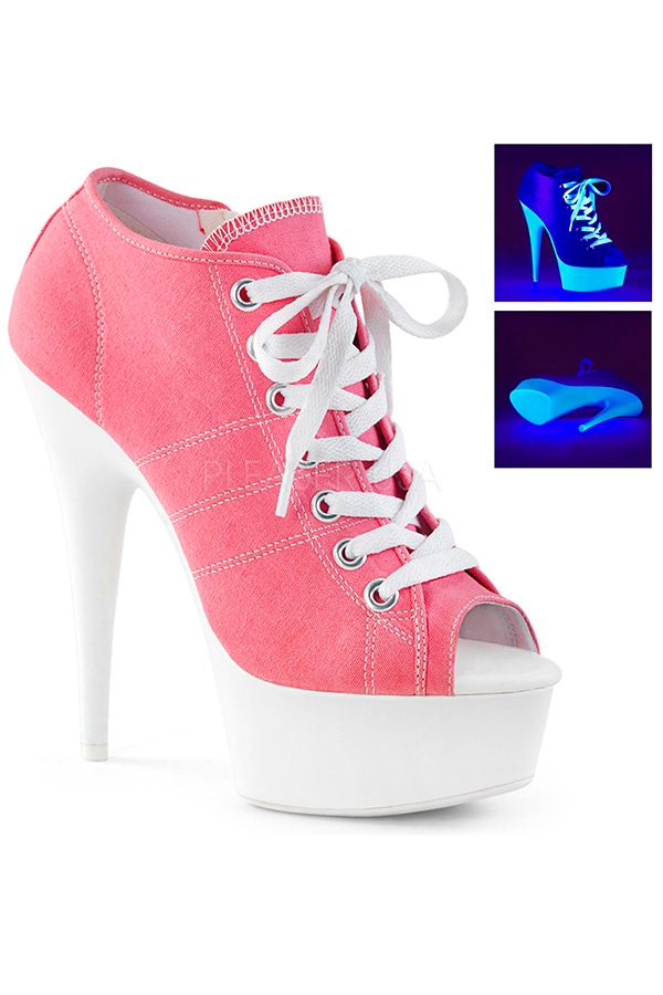 [ Pleaser プリーザー ] オープントゥスニーカーヒールDEL600SK-01/PNCA/NW・ピンク