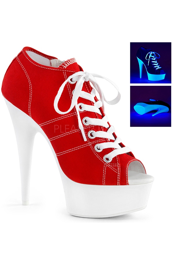 [ Pleaser プリーザー ] オープントゥスニーカーヒールDEL600SK-01/RCA/NW・レッド